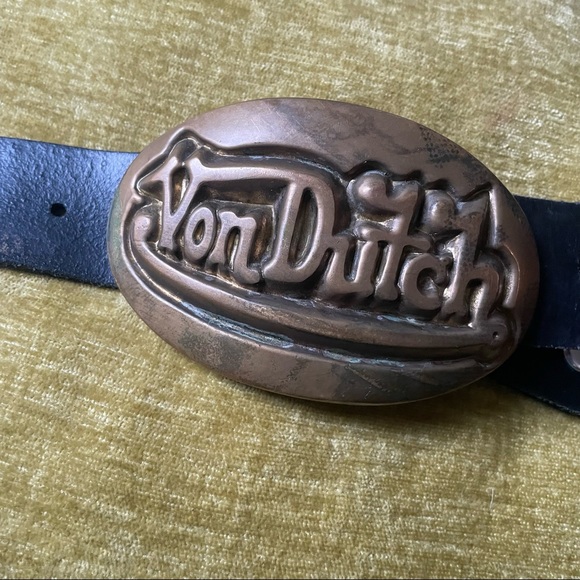 Vintage King Baby Studio Von Dutch Solid Brass Belt Buckle Hot Rod Rat Kustom - Picture 5 of 13
